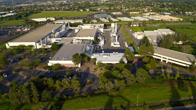 Aerial view of semiconductors facility